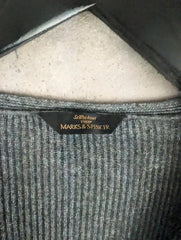 St Michael Cardigan Womens XL Extra Large Grey Vintage Comfort