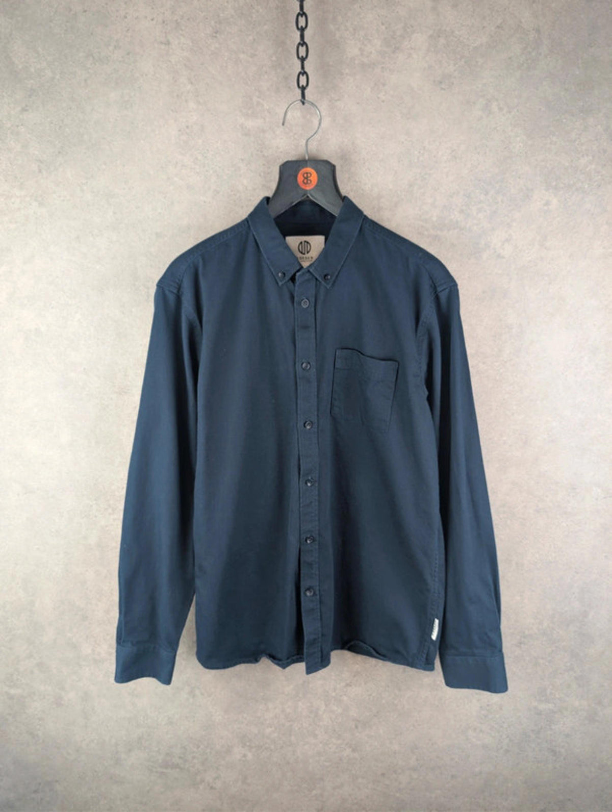 Nordam Short Mens Large L Navy Heavy Cotton Long Sleeve