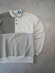 St Michael Vintage 1990s Pullover Jumper Men’s Medium Knitted Polo Sweatshirt