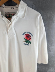 Cotton Traders Polo Shirt Mens Large L White Vintage 1992 England Rugby