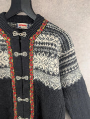 Norwear Cardigan Womens L Large Wool Vintage Fair Isle