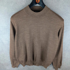 Maerz Jumper Mens Large L Brown Knitted Merino Wool