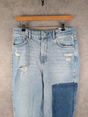 BDG Jeans Womens W32 L32 Blue Denim Patchwork Wide-Leg