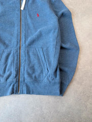 Polo Ralph Lauren Hoodie Men’s Medium Full Zip Hooded Jumper Blue Casual