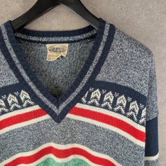 Harley Davylson Jumper Mens XL Extra Large Blue Vintage Italian Knitted