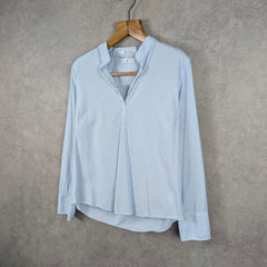 Tommy Hilfiger Shirt Womens Blouse Size 14 Blue Striped Long Sleeve