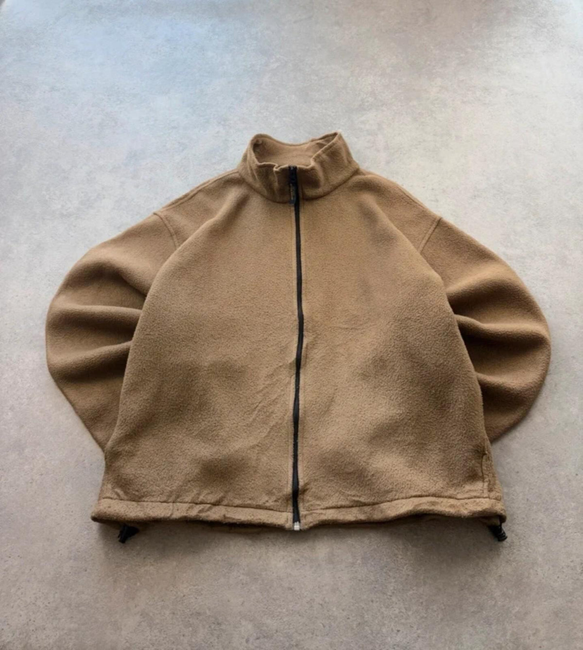 Woolrich Fleece Men’s 2XL Beige Y2K Full Zip Outdoor Casual