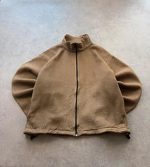 Woolrich Fleece Men’s 2XL Beige Y2K Full Zip Outdoor Casual