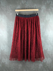 Alice + Olivia Skirt Womens Extra Small XS Red Pleated