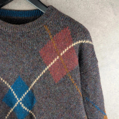 Fog Jumper Mens XL Extra Large Vintage Knitted Brown Retro