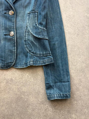 Y2K Jacket Women's Small Blue Western Country Fitted Retro Casual