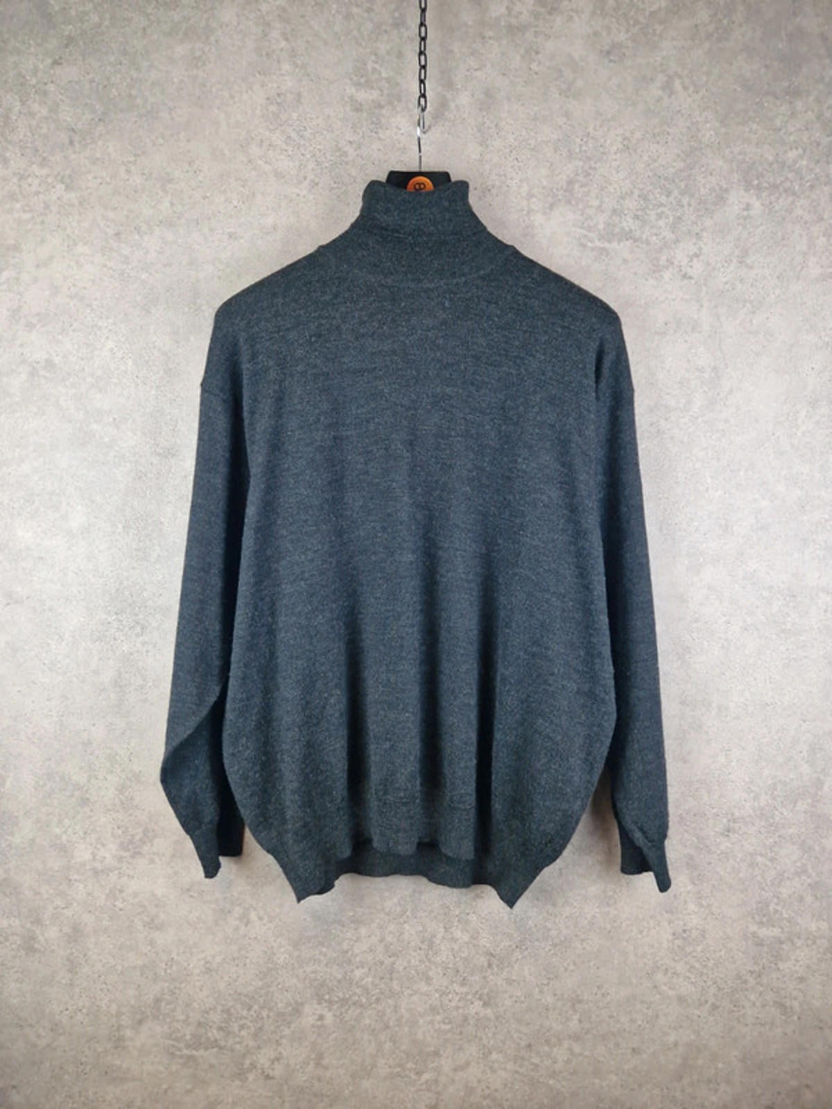 Vintage Danilo Jumper Mens Extra Large Grey turtle neck wool casual Pullover