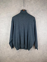 Vintage Danilo Jumper Mens Extra Large Grey turtle neck wool casual Pullover