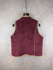 Boden Jacket Womens Large L Burgundy Gilet Sherpa Body Warmer