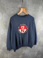 Giorgio Jumper Mens Large L Navy Vintage 90s Pullover