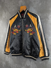 Vintage Jacket Mens Medium M Japanese Embroidered
