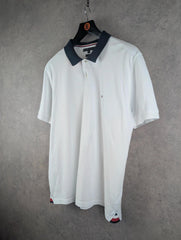 Tommy Hilfiger Shirt Mens 2XL XXL White Polo Short Sleeve Cotton