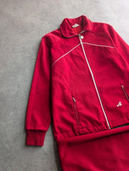 Vintage 1970s West German Tracksuit Men’s Medium Large Red Retro Sportswear