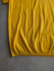 Peregrine Polo Shirt Men's Large Mustard Yellow Short Sleeve Cotton Smart Casual