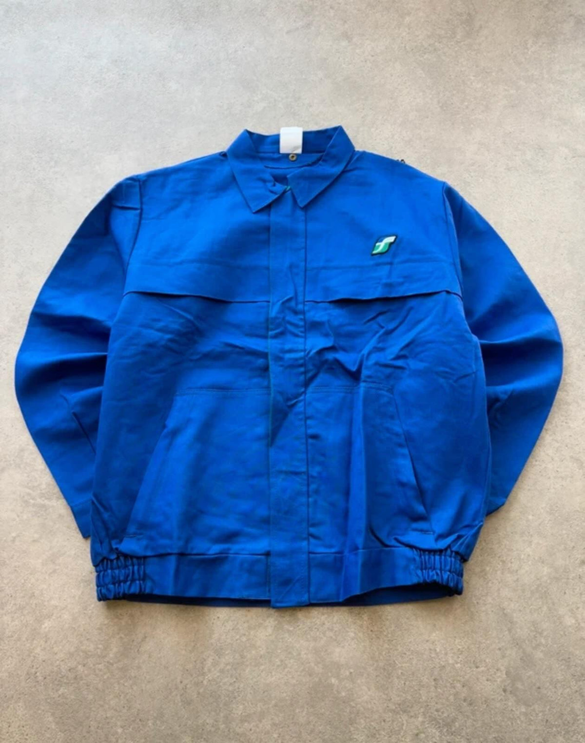 Vintage Italian Utility Jacket Men’s XL Blue Workwear Zip Front Chore Coat