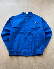 Vintage Italian Utility Jacket Men’s XL Blue Workwear Zip Front Chore Coat