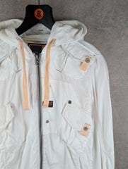 G-Star Jacket Womens S Small White Hooded Full Zip Gorpcore