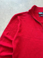 Polo Ralph Lauren Jumper Men’s XL Red Quarter Zip Cotton Pullover Casual