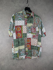 Trend Shirt Mens M Medium Linen Vintage Bohemian Festival