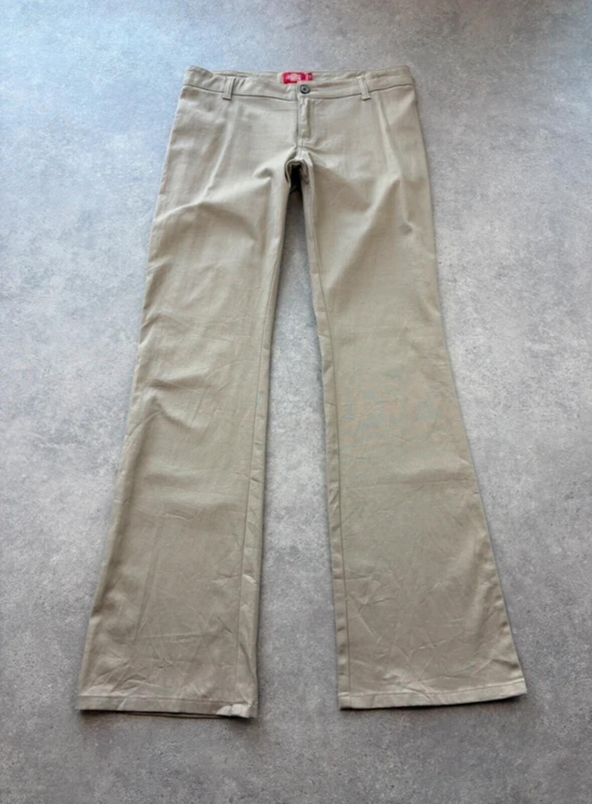 Dickies Y2K Trousers Women’s Small Bootcut Beige Low Rise Western