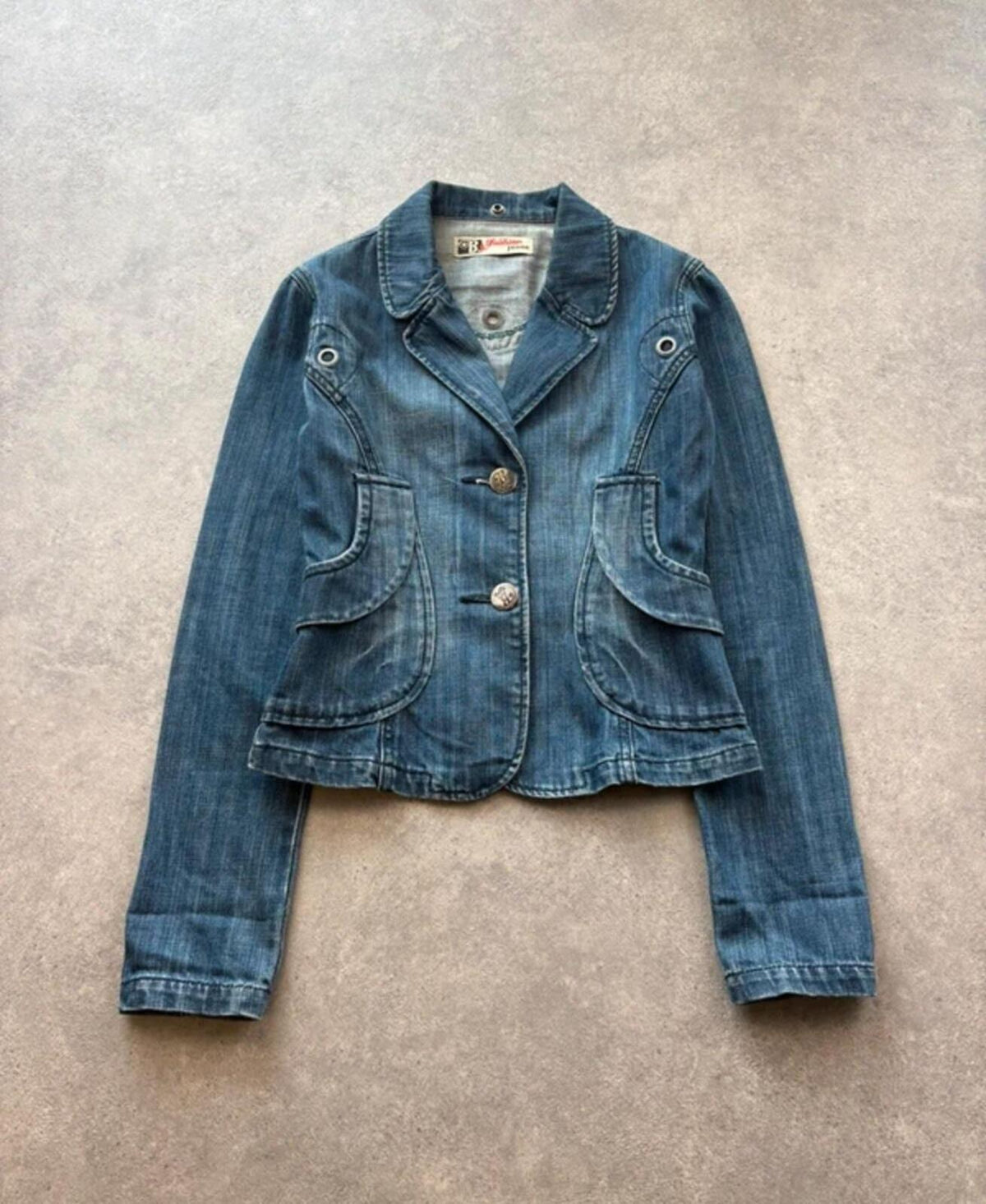 Y2K Jacket Women's Small Blue Western Country Fitted Retro Casual