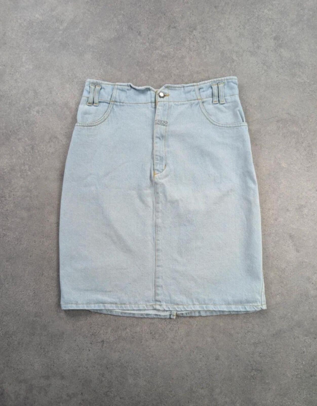 Vintage 90s Skirt Women's Small Blue Denim W30 Knee Length Retro Classic